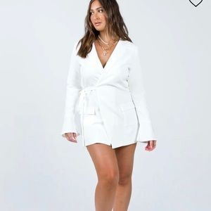 White Princess Polly Wrap Blazer Dress